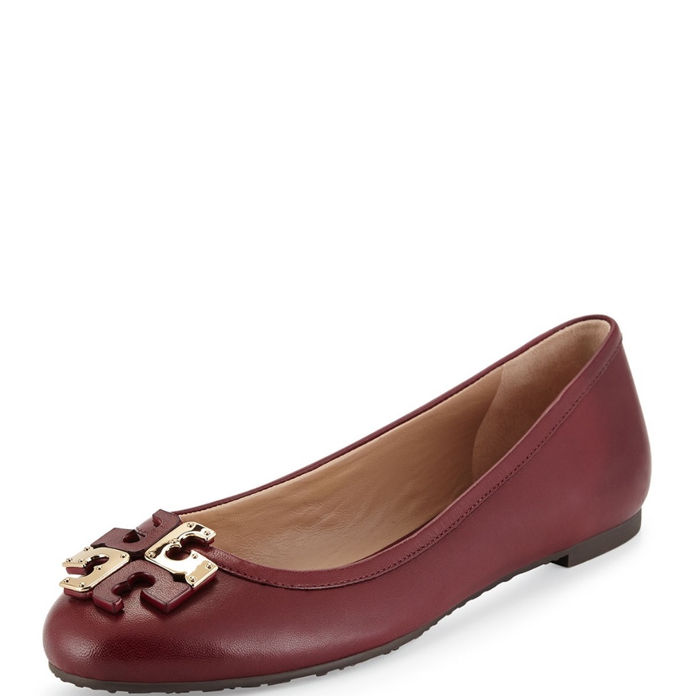 Tory Burch Lowell Leather Ballet Flat in Red